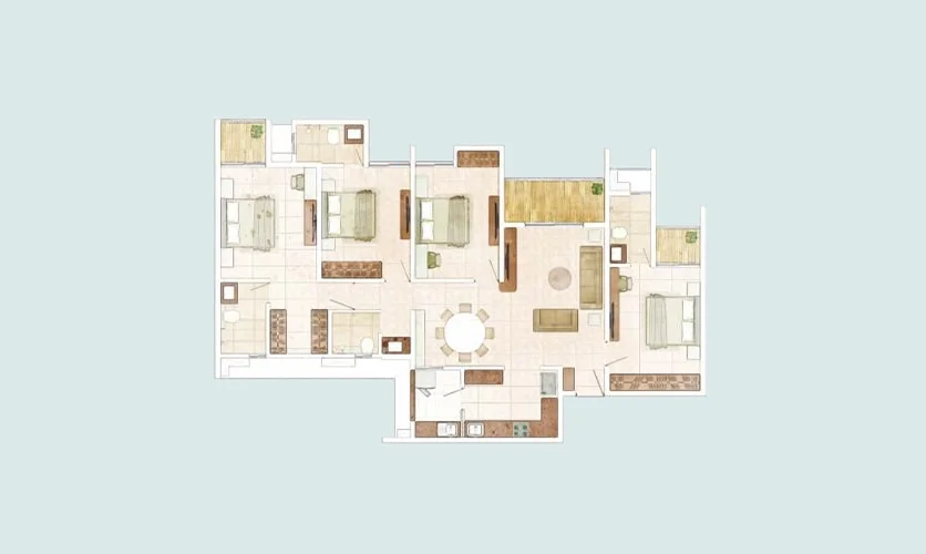 Rohan Saroha Bhugaon 4 BHK Floor Plan Image